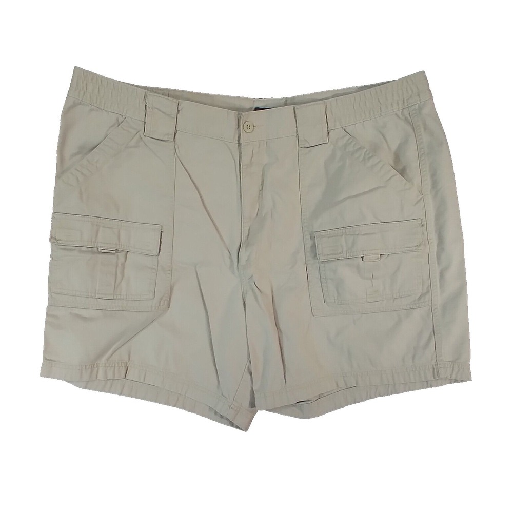 Roundtree &‎ Yorke cargo hiking shorts mens 48 x 6 khaki tan beige comfort waist